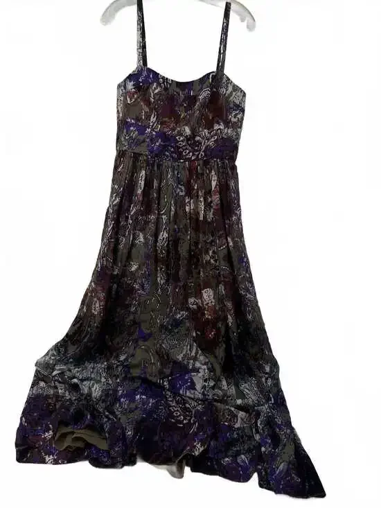 Suzi Chin for Maggie boutique Maxi Dress Floral Purple Green | Size 10 Regular - Picture 1 of 6